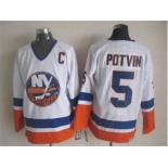 nhl jerseys new york islanders #5 potvin white[patch C]