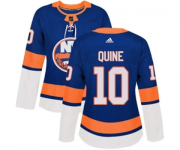 Women Adidas New York Islanders #10 Alan Quine Authentic Royal Blue Home NHL Jersey