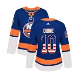 Women Adidas New York Islanders #10 Alan Quine Authentic Royal Blue USA Flag Fashion NHL Jersey