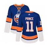 Women Adidas New York Islanders #11 Shane Prince Authentic Royal Blue Home NHL Jersey