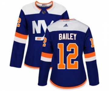 Women Adidas New York Islanders #12 Josh Bailey Authentic Blue Alternate NHL Jersey