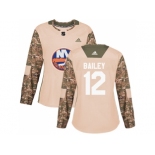 Women Adidas New York Islanders #12 Josh Bailey Camo Authentic 2017 Veterans Day Stitched NHL Jersey