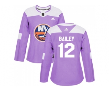 Women Adidas New York Islanders #12 Josh Bailey Purple Authentic Fights Cancer Stitched NHL Jersey