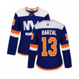 Women Adidas New York Islanders #13 Mathew Barzal Authentic Blue Alternate NHL Jersey