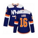 Women Adidas New York Islanders #16 Andrew Ladd Premier Blue Alternate NHL Jersey