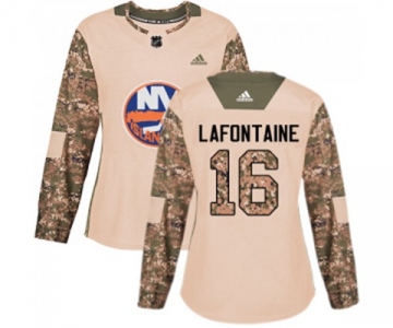 Women Adidas New York Islanders #16 Pat LaFontaine Authentic Camo Veterans Day Practice NHL Jersey