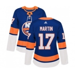 Women Adidas New York Islanders #17 Matt Martin Authentic Royal Blue Home NHL Jersey