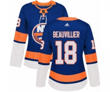 Women Adidas New York Islanders #18 Anthony Beauvillier Authentic Royal Blue Home NHL Jersey