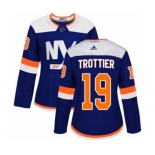 Women Adidas New York Islanders #19 Bryan Trottier Authentic Blue Alternate NHL Jersey