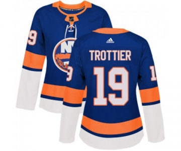 Women Adidas New York Islanders #19 Bryan Trottier Authentic Royal Blue Home NHL Jersey