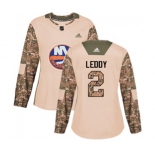 Women Adidas New York Islanders #2 Nick Leddy Authentic Camo Veterans Day Practice NHL Jersey