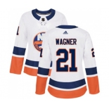 Women Adidas New York Islanders #21 Chris Wagner Authentic White Away NHL Jersey