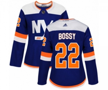 Women Adidas New York Islanders #22 Mike Bossy Authentic Blue Alternate NHL Jersey