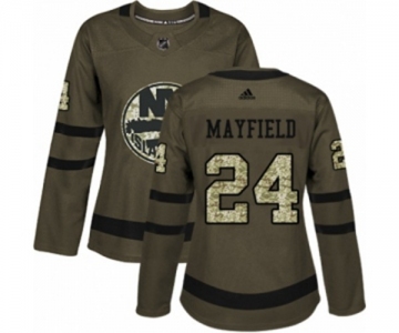 Women Adidas New York Islanders #24 Scott Mayfield Authentic Green Salute to Service NHL Jersey