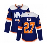 Women Adidas New York Islanders #27 Anders Lee Authentic Blue Alternate NHL Jersey