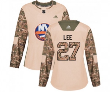 Women Adidas New York Islanders #27 Anders Lee Authentic Camo Veterans Day Practice NHL Jersey