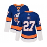 Women Adidas New York Islanders #27 Anders Lee Authentic Royal Blue Home NHL Jersey