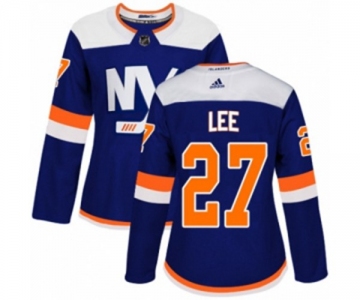 Women Adidas New York Islanders #27 Anders Lee Premier Blue Alternate NHL Jersey