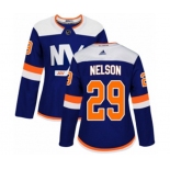 Women Adidas New York Islanders #29 Brock Nelson Authentic Blue Alternate NHL Jersey