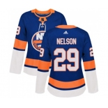 Women Adidas New York Islanders #29 Brock Nelson Authentic Royal Blue Home NHL Jersey