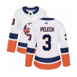 Women Adidas New York Islanders #3 Adam Pelech Authentic White Away NHL Jersey