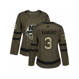 Women Adidas New York Islanders #3 Travis Hamonic Green Salute to Service Stitched NHL Jersey