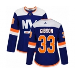 Women Adidas New York Islanders #33 Christopher Gibson Authentic Blue Alternate NHL Jersey