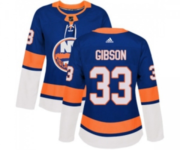 Women Adidas New York Islanders #33 Christopher Gibson Authentic Royal Blue Home NHL Jersey