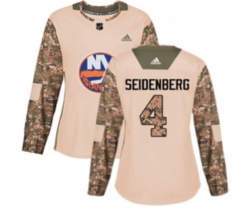 Women Adidas New York Islanders #4 Dennis Seidenberg Authentic Camo Veterans Day Practice NHL Jersey