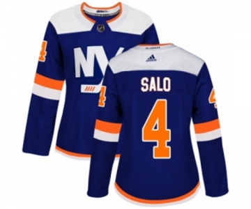 Women Adidas New York Islanders #4 Robin Salo Authentic Blue Alternate NHL Jersey