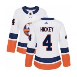 Women Adidas New York Islanders #4 Thomas Hickey Authentic White Away NHL Jersey