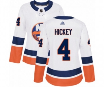 Women Adidas New York Islanders #4 Thomas Hickey Authentic White Away NHL Jersey