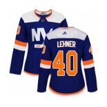 Women Adidas New York Islanders #40 Robin Lehner Authentic Blue Alternate NHL Jersey