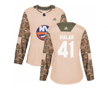 Women Adidas New York Islanders #41 Jaroslav Halak Camo Authentic 2017 Veterans Day Stitched NHL Jersey