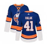 Women Adidas New York Islanders #41 Jaroslav Halak Premier Royal Blue Home NHL Jersey