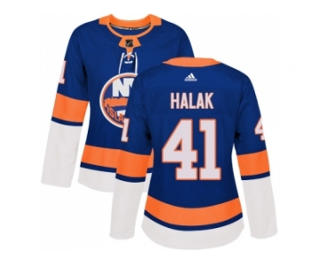 Women Adidas New York Islanders #41 Jaroslav Halak Royal Blue Home Authentic Stitched NHL Jersey