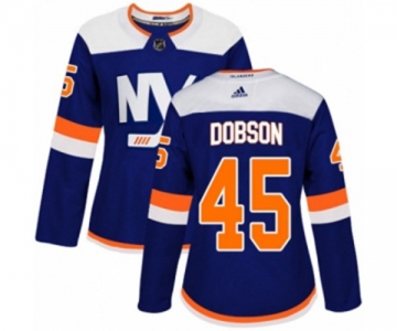 Women Adidas New York Islanders #45 Noah Dobson Authentic Blue Alternate NHL Jersey