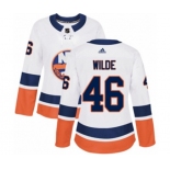 Women Adidas New York Islanders #46 Bode Wilde Authentic White Away NHL Jersey