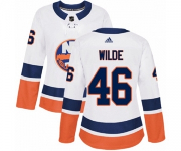 Women Adidas New York Islanders #46 Bode Wilde Authentic White Away NHL Jersey