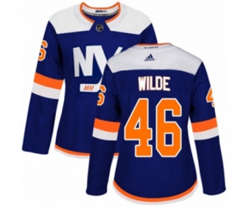 Women Adidas New York Islanders #46 Bode Wilde Premier Blue Alternate NHL Jersey