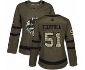 Women Adidas New York Islanders #51 Valtteri Filppula Authentic Green Salute to Service NHL Jersey