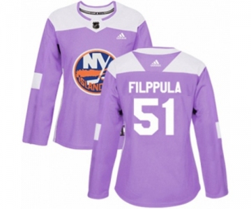 Women Adidas New York Islanders #51 Valtteri Filppula Authentic Purple Fights Cancer Practice NHL Jersey