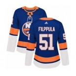 Women Adidas New York Islanders #51 Valtteri Filppula Authentic Royal Blue Home NHL Jersey