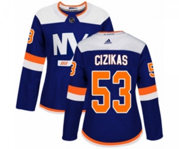 Women Adidas New York Islanders #53 Casey Cizikas Authentic Blue Alternate NHL Jersey