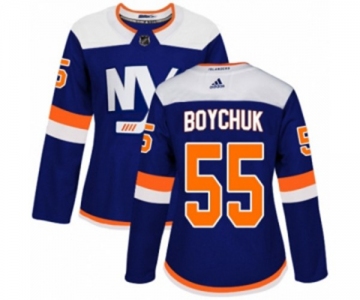 Women Adidas New York Islanders #55 Johnny Boychuk Authentic Blue Alternate NHL Jersey