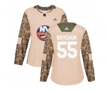 Women Adidas New York Islanders #55 Johnny Boychuk Camo Authentic 2017 Veterans Day Stitched NHL Jersey