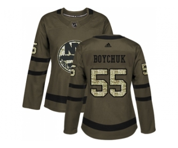 Women Adidas New York Islanders #55 Johnny Boychuk Green Salute to Service Stitched NHL Jersey