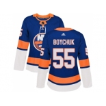 Women Adidas New York Islanders #55 Johnny Boychuk Royal Blue Home Authentic Stitched NHL Jersey