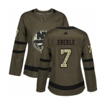 Women Adidas New York Islanders #7 Jordan Eberle Authentic Green Salute to Service NHL Jersey