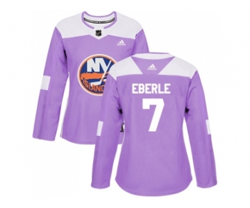 Women Adidas New York Islanders #7 Jordan Eberle Purple Authentic Fights Cancer Stitched NHL Jersey